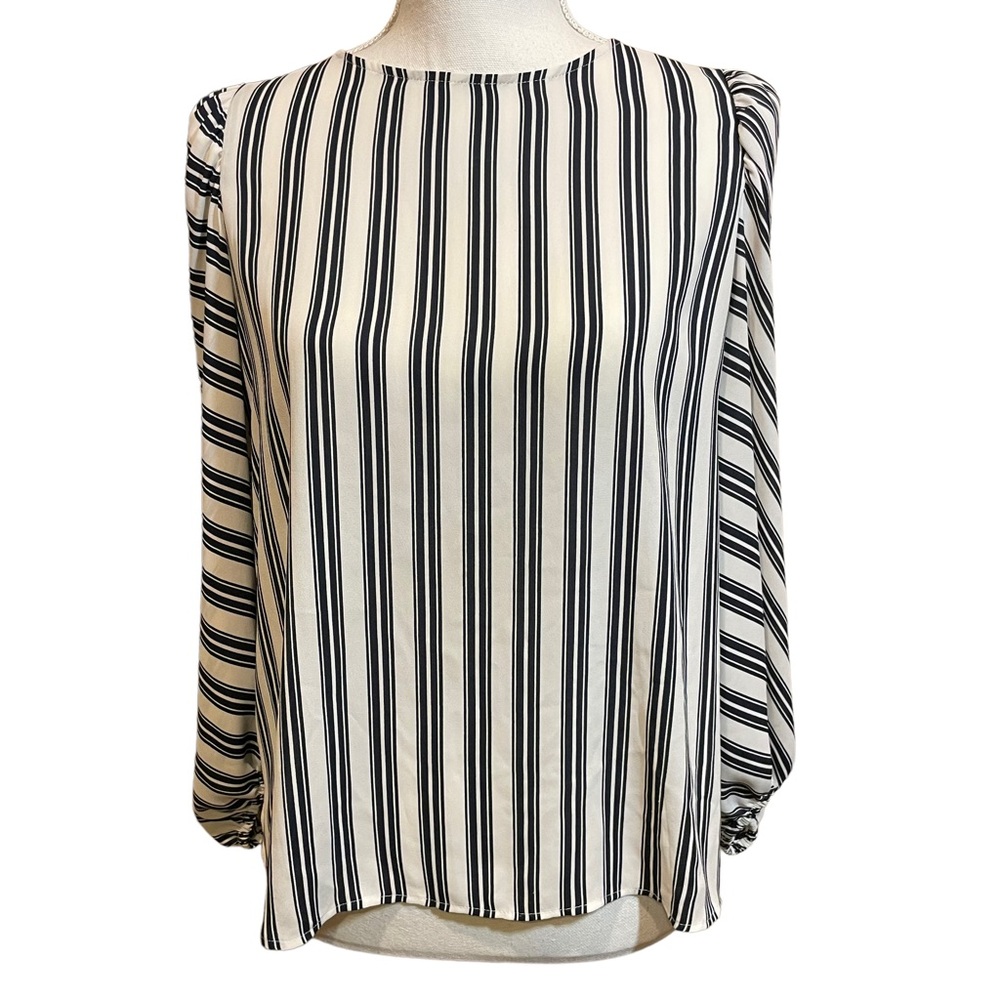 Loft Striped Balloon Sleeve Blouse. Size SP